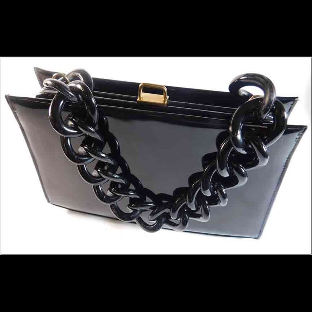 Vintage Lewis Black patent leather purse
